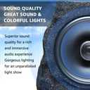 2-Pack Solar Powered Rock Speakers Outdoor Water-Resistant with 3 Mode Lights and Pair Function USB Rechargeable for Patio Garden Party Pool Outside(Black)