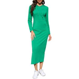 BeautyNee Women's Casual Long Sleeve Side Slit Pullover Maxi Hoodie Dress Slim Sweatshirt Long Dresses with Pockets (Green) BeautyNee Women's Casual Long Sleeve Side Slit Pullover Maxi Hoodie Dress Slim Sweatshirt Long Dresses with Pockets (Green)