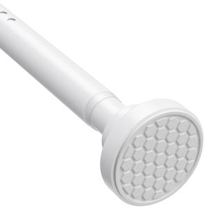 MEXAU White Tension Curtain Rod 40-113 Inch Long Tension Rod 1.26" Spring Tension Curtain Rod Adjustable Curtain Rods No Drilling Tension Shower Rod Curtain Tension Rod for Bathroom Windows Doorways