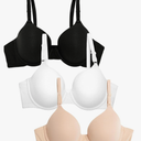 Fruit of the Loom Women's Smooth Cotton T-Shirt Bra Pack - Ultra-Soft, Flexible, and Invisible Under Tees 38B