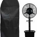 J&C Outdoor Waterproof Black Polyester Fan Cover, Industrial Dustproof, Easy to Clean, Heavy Duty, Size 23.6 x 11 x 61in, Includes 1 Cover + 1 Pouch