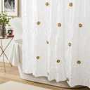 Christmas White Shower Curtain Set: Boho Linen Shower Curtains for Bathroom with Hooks, Vintage Winter Modern Farmhouse Decor for Girls Women, 72" x 72"