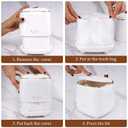 Mini Trash Can 1.6L/0.4 Gallon with Trash Bags 180pcs, Tiny Small Desktop Trash Bin with Lid, Countertop Mini Garbage Bin for Home, Office, Kitchen, Bedroom, Bathroom (White)