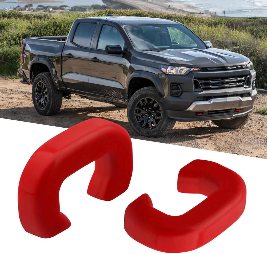 Front Tow Hooks Covers Only for Colorado Z71 ZR2/GMC Canyon 2025-2023 (Not Round Hook), Hitch Cover Customized Compatible with Chevy Colorado/GMC Canyon Accessories 2025 2024 2023 (Red)