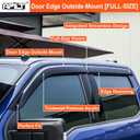 Outside-Mount Rain Guards Window Visors for 2015-2026 Ford F-150 SuperCrew & 2017-2026 Raptor/F-250/F-350/F-450/F-550 Super Duty SuperCrew Wind Deflector Dark Smoke 4-Piece Set with Thicker