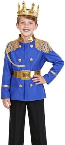 Dormstop Boys Prince Charming Costume Kids Royal Prince Dress Up for Cosplay Fairytale Ball Halloween Birthday Party Outfit M