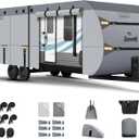 Upgrade 7-Layer Heavy Duty RV Cover 27-30 FT | Fits RVs with Roof Top A/C | All-Weather Travel Trailer RV Cover for Snow & Wind Protection | Rip-Stop Camper Cover with 5+2 Straps