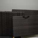 80 gal Deck Box, Outdoor Patio Storage Box, Wicker Patio Deck Boxes with Lid, Waterproof and Weather-resistant, Outdoor Furniture for Cushion, Pillows, Indoor, Pool, Balcony, Yard, Garden(Brown)