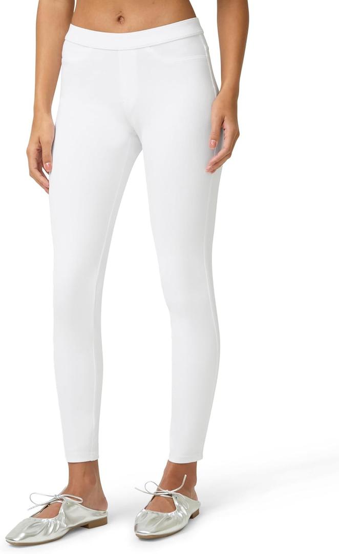 No nonsense Womens Classic Denim Leggings, Jeggings for Women with Real Back Pockets, High Waisted Stretch Jeans (White, XL)