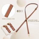 SENTEN Purse Straps Replacement for Longchamp, Leather Handbag Crossbody Shoulder Strap Kit Adjustable for Longchamp Le-pliage Bag Women (Brown Gold)
