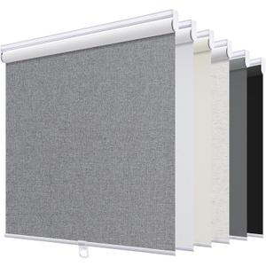 SUNOFF Blackout Cordless Roller Shades Blinds,24" W x 72" H,Heather Grey