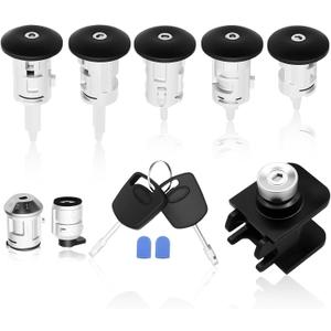 Car Lock Set Full Switch Fuel Door Lock Compatible with Transit Connect 2002-2012 Fuel Tank Cap Ignition Tube Hood Locks 4425134 Switch Lock Cylinder with 2 Keys