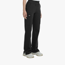 QBK High Rise Yoga Scrub Pants Women - Straight Wide Leg Uniform Pants with Cargo Pocket, Anti-Wrinkle & Knit Yoga Waistband XS Petite