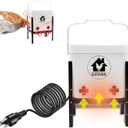 Automatic Chicken Feeder and Waterer Set Hanging Chicken Waterer 3 Gallon Poultry Water Feeder with Nipples and Feeding Ports No Waste,Chicken Coop Accessories