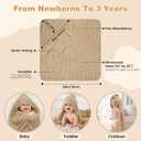 Hooded Baby Bath Towels for Newborn, 2 Pack - 6-Layer 100% Muslin Cotton, Soft Absorbent Baby Towels with Hood for Babies, Infants & Toddlers, Large 32x32 Inch Unisex Newborn Baby Bath Essentials