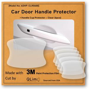 3M-6pcs Car Door Handle Cup Protector/Sticker/Guard, 3M-PPF(Paint Protection Film), Clear(Transparent), Anti Scratch, Universal Fit for Most Cars (Clear/6pcs)