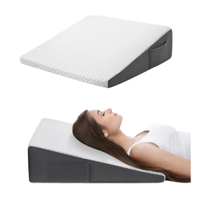 Cozymaker 7.5" Bed Wedge Pillow for Sleeping After Surgery, Back Support, Leg Elevation, Gerd Acid Reflux, Neck Pain, Snoring, Cooling Memory Foam Triangle Incline Wedge, Removable Washable Cover