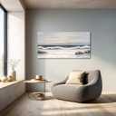 SENROLAN Coastal Seascape Canvas Wall Art, Neutral Blue Grey Ocean Waves Wrapped Canvas Print, Extra Large Horizontal Wall Decor for Living Room Above Sofa, Ready to Hang, 58x29 Inch