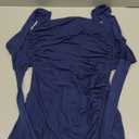 Women Sexy Mesh Tie Low Back Sleeveless Split Ruched Maxi Dress Party Cocktail Long Dress Wedding Guest Dresses (Small, Navy Blue)