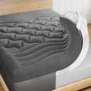 Dual Layer 4 Inch Bamboo Memory Foam Mattress Topper Full Size, 2 Inch Thick Soft Quilted Pillow Top Cover Plus 2 Inch Charcoal Gel Memory Foam Mattress Pad for Back Pain Relief