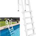 Leinuosen Above Ground Pool Ladder, Inclined 5 Step Double Handrails Stair for 48 to 54 Inch Above Ground, Load Capacity 300 lb, Adjustable Heavy Duty Swimming Pool Ladder Step for Inground and Above