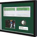 12x17in Black Soild Wood Golf Scorecard Golf Ball and Photo Frame, 12.6 x 17.4 x 2.6"