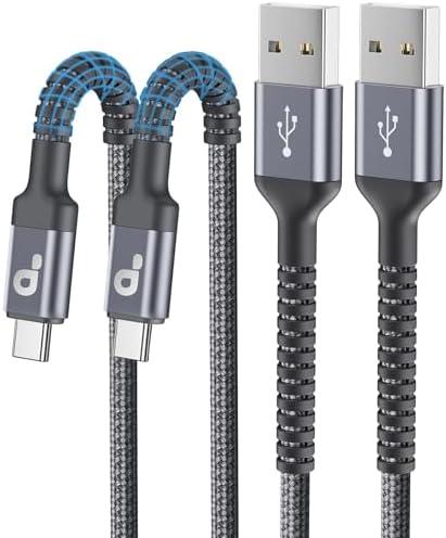USB to USB C Cable 3A Fast Charging [2 Pack, 6FT], USB A to USB C Charger Cord, Upgraded Extra Durable Braided USBC Cable Compatible with iPhone 17 16 15 Pro Max,Samsung Galaxy S10 S9, LG and More