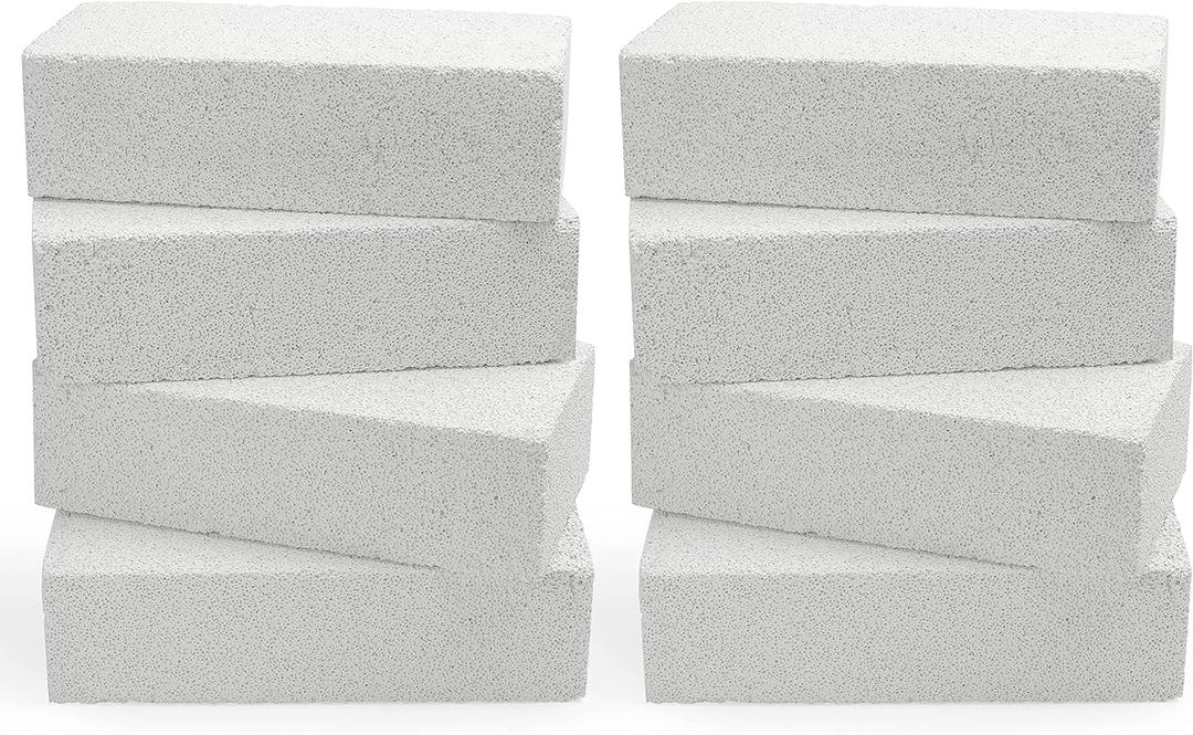 Insulation Fire Bricks for Blacksmith, Forges, Heating Oven Kilns and Fireplaces 9x4.5x2.5 inch (8 White)