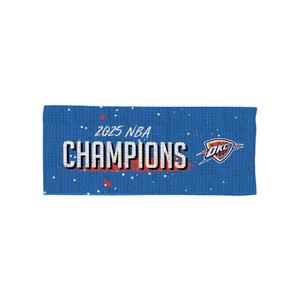 Oklahoma City Thunder 2025 NBA Champions Courtside Cooling Towel, Official 12" x 31.5" Performance Sports Towel, Reusable, Fast-Activating Towel with Bold Team Graphics for Game Day, Gym & Summer Heat