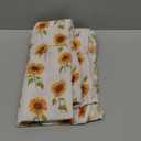 LifeTree Baby Muslin Swaddle Blankets for Boys & Girls, Newborn Swaddle Set with Matching Headband Bow, Infant Blanket Wrap, 47 x 47 inches, Sunflowers, 70% Viscose from Bamboo and 30% Cotton