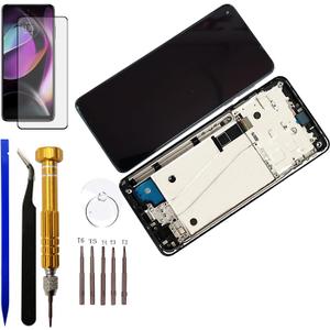 LCD Display Screen Touch Digitizer Assembly with Frame Housing Replacement for Motorola Moto G Stylus 5G 2021 XT2131