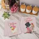 2 x Pink Christmas Kitchen Towels Set of 2, Vintage Santa Snowman Hand Towels for Bathroom, Merry Christmas Dish Tea Towels, Kitchen Bathroom Decor, 16x24 Inches