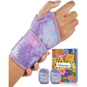 2 Pack Wrist Brace for Women, Adjustable Fits Both Right & Left Hands for Night Support Tendonitis Carpal Tunnel Arthritis Lifting Arthritis Tennis Sprained Typing Sports, Tie-Dye Print