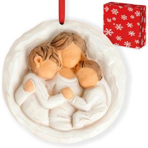 3D Christmas Ornament for mom and Kids - Mom and Daughter Gifts for Xmas Tree - Christmas Mother's Day Birthday Gift for Mom from Daughter Son - Loving Embrace from Mother