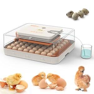 HOWOOIUA 56 Eggs Incubator Incubation Equipment Portable with Automatic Egg Turning Intelligent Hatching Incubator for Birds Goose Quail