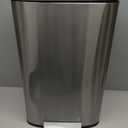 EKO Madison Brushed Stainless Steel 13.2 Gal/50L Kitchen Step Trash Can or Recycling Bin, Removable Inner Liner, Soft Close Lid, Fingerprint Resistant Finish