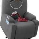 H.VERSAILTEX 100% Waterproof Stretch Recliner Cover 1 Piece Electric Power Lift Recliner Chair Slipcovers Furniture Protector Couch Soft with Elastic Bottom, Medium,Grey