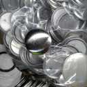 200 Sets 2.25 inch Button Maker Supplies, 58mm Button Supplies Parts Badge Part, Buttons Making Supplies, Includes Metal Pin Back Cover, Metal Shells, Blank Paper&Clear Film