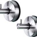 YOHOM Stainless Steel Vacuum Suction Cup Bathroom Shower Holders - Removable Towel Rack, Bathrobe and Loofah Hooks with Brushed Finish (Silver)