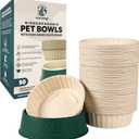 50-Pack 28oz Disposable Pet Bowls with Food-Grade Silicone Base  Biodegradable, Hygienic Feeding System for Dogs & Cats, Compostable Paper Bowls Help Support Oral Health with Cleaner Mealtime