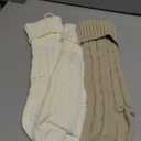 XIMISHOP 4PCS Christmas Stockings, 18inch Large Personalized Cable Knitted Xmas Hanging Stocking Decorations with Name Tags for Holiday Christmas Party Family Decor (Khaki and White)