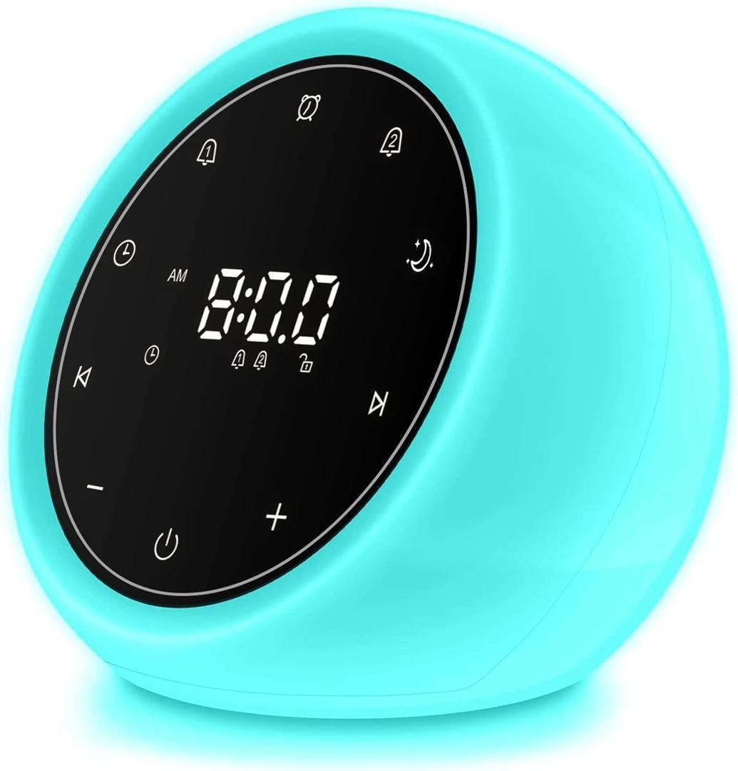 White Noise Machine with 2 Alarm Clock, 20 Soothing Sounds, 7 Color Night Light, Adjustable Volume, 5 Timer and Memory Function, Touch Control Sound Machine for Adults Babies, 2025 New Verion