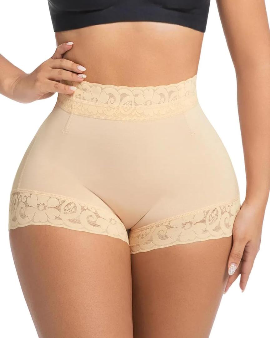 Shapewear Tummy Control Fajas Colombianas Shorts Body Shaper for Women Curvy Faja Shorts Compression Garments (Beige, XL)