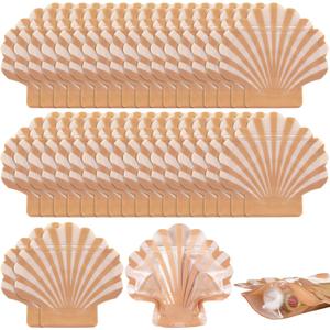 Kolldenn 50 Sets Seashell Bags Bachelorette Recovery Kit Bags Seashell Stand Pouch Beach Wedding Welcome Gift Pouch for Bridal Shower, Mermaid Party, Toast on The Coast, Girl's Trip, Birthday Party