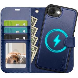 OCASE for iPhone 16e Case Detachable Wallet Case with Card Holder, 2 in 1 Pu Leather Flip Folio with RFID Blocking Stand Wrist Strap Shockproof Phone Cover 6.1 Inch 2025, Blue