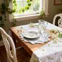 15" Silver Flower Round Placemats Set of 4 PVC Waterproof Heat-Resistant Easy Clean Table Mats 39cm Round Dining Mats