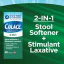 Colace 2-in-1 Stool Softener Plus Stimulant Laxative Tablets, 60 Count (Pack of 1), Gentle Constipation Relief, Docusate Sodium Plus Sennosides