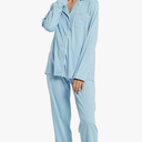100% Cotton Pajama Set for Women Long Sleeve Womens Sleepwear Button Down NightWear Soft Pj Lounge Sets, Small