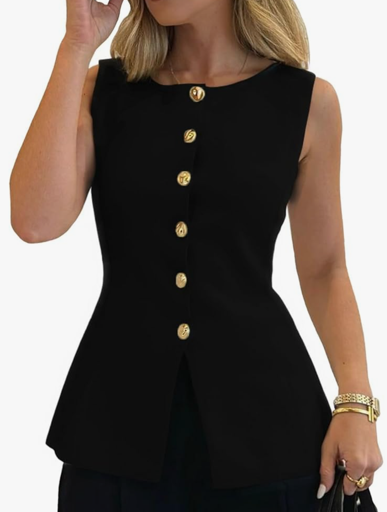 Womens Sweater Vest Button Down Sleeveless Cardigan Sweater 2025 Summer Trendy Casual Knit Tops Size S