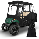 10L0L Golf Cart Driving Enclosure 2/4 Passenger for Yamaha G14 G16 G22 G29 Drive2 with Heavy Duty Zipper,600D Golf Cart Rain Cover Driving Covers with Roll-up Windshield, 4-Sided Clear Window